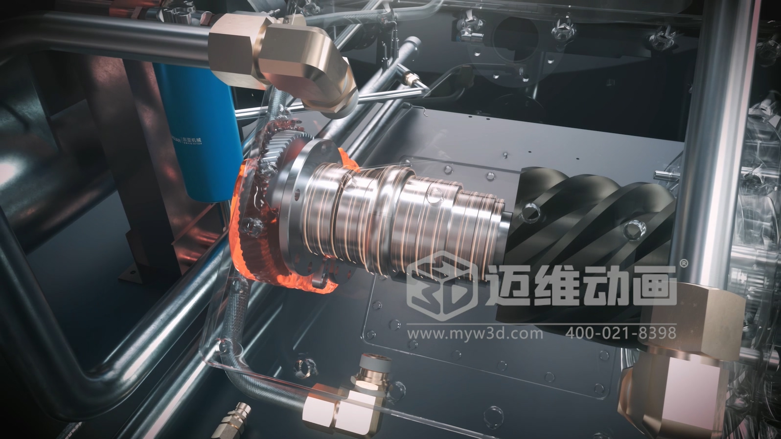 壓縮機 “透視” 震撼來襲！三維動畫拆解內(nèi)部結(jié)構(gòu)，系統(tǒng)原理看得見，核心材質(zhì)細節(jié)拉滿！(圖2)